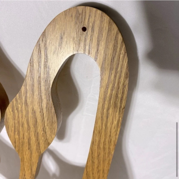 Vintage 90s Wooden Geese Wall Decor  Pair - Picture 8 of 13